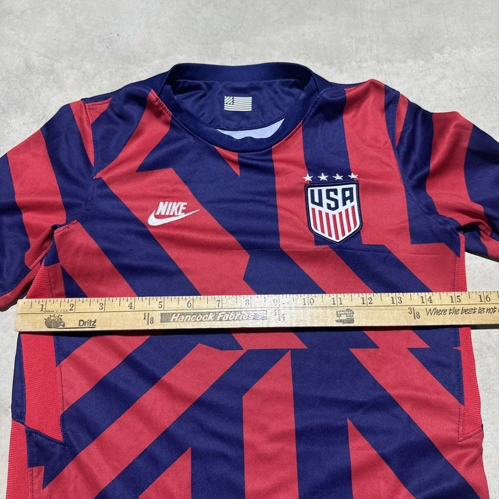 Kids Nike USA Soccer Red Blue Short Sleeve Shirt Youth Dri Fit Size Medium